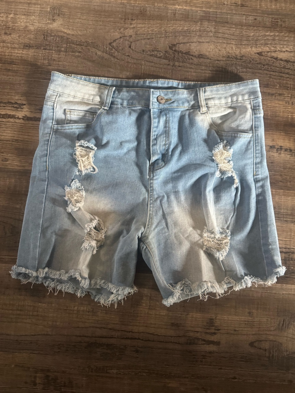 Light Blue Distressed Denim Women's Shorts